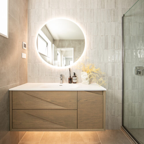ARUVO™ BEVALE Collection Plywood Vanity Varnished Oak W1200mm | Basin Options