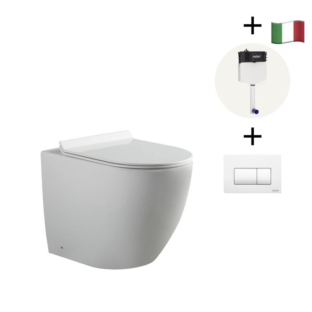 ARUVO™ In-Wall Floor Mount Rimless Flo Toilet | Made in Italy Valsir Tropea S Cistern - Image 4