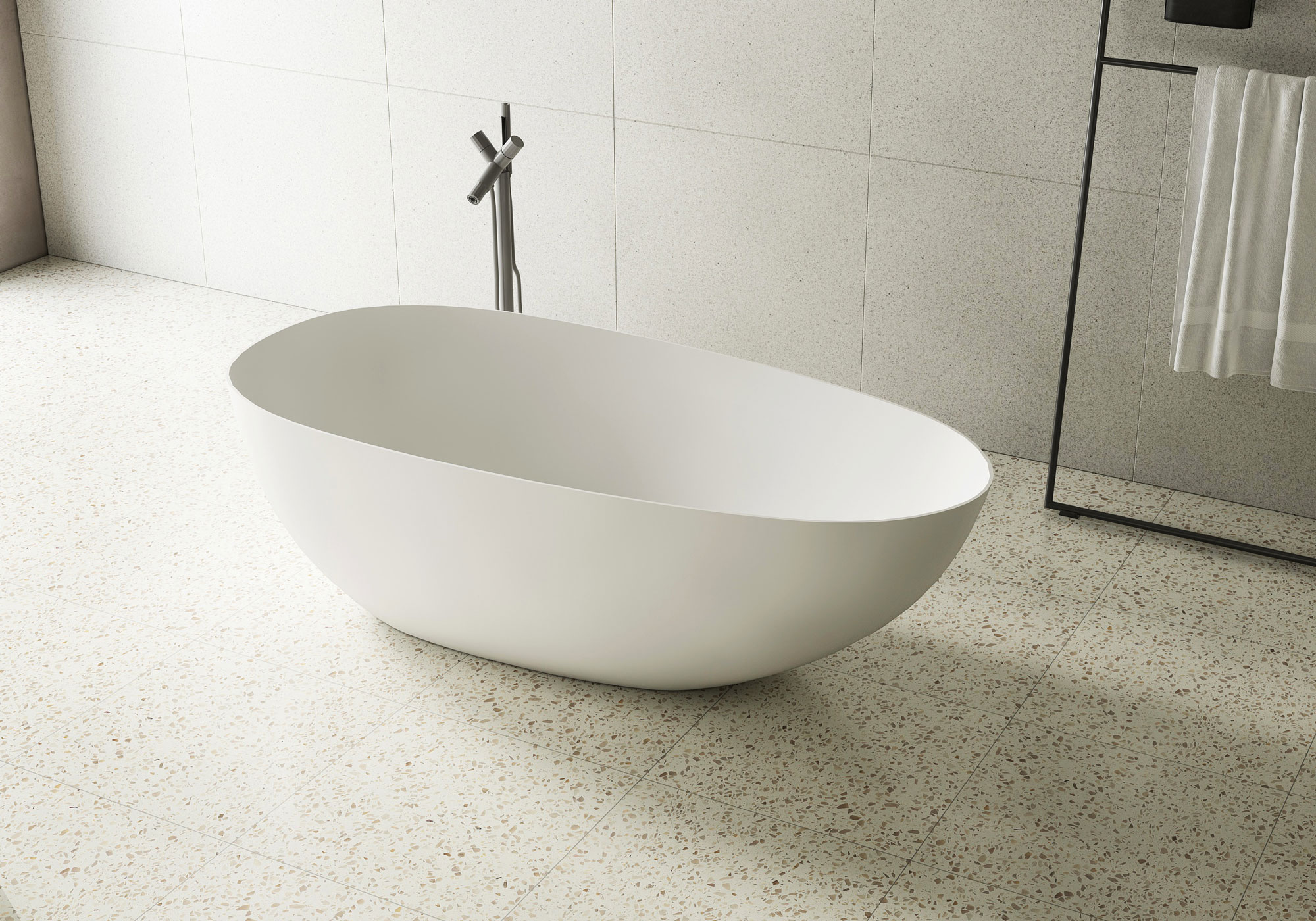 STELLA Composite Stone Freestanding Bath | Size Options - Toptile Bathrooms