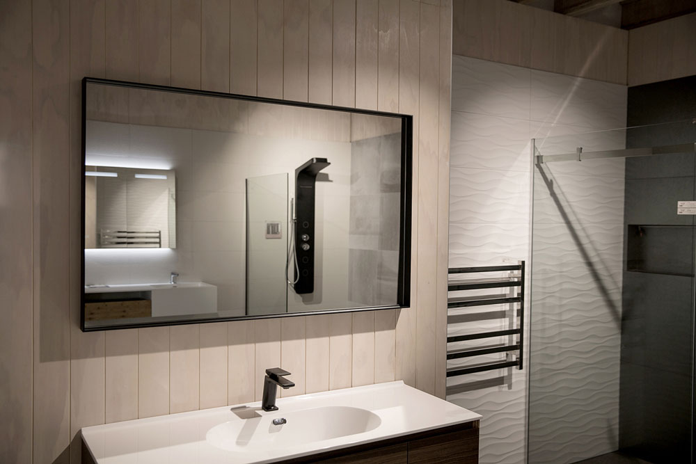 PURITY Composite Stone Framed Rectangle Mirror 1200mm - Toptile Bathrooms