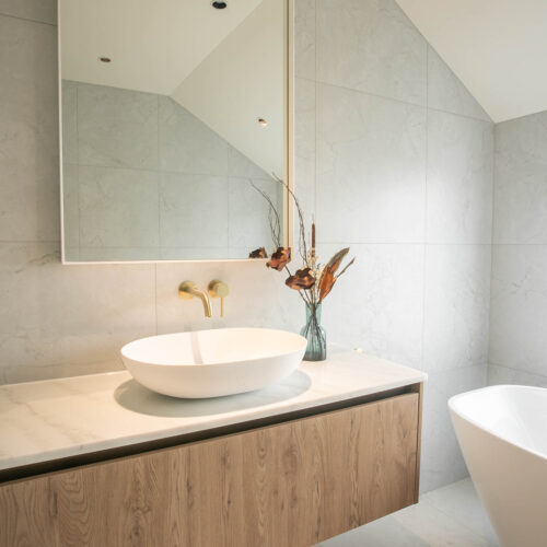 ARUVO™ PURITY Composite Stone Framed Rectangle Mirror 750/900mm