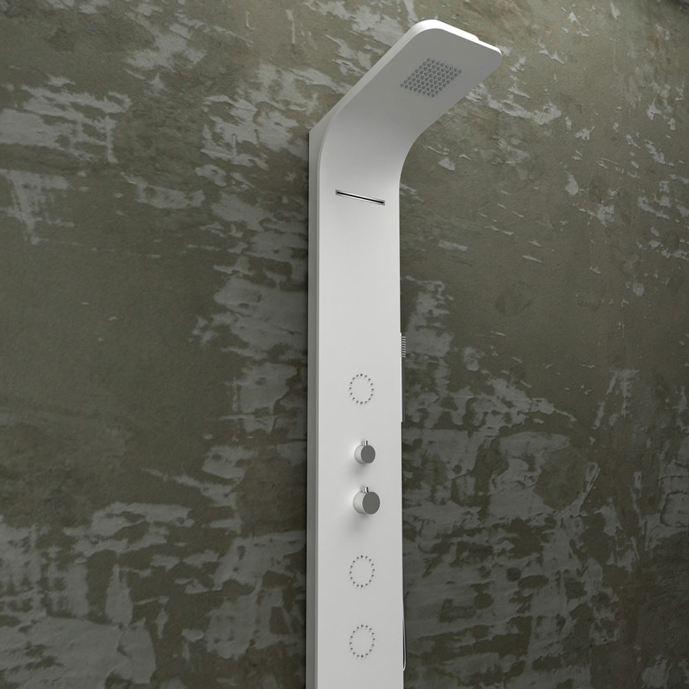 LUXE Composite Stone Shower Unit | Matte White - Image 2