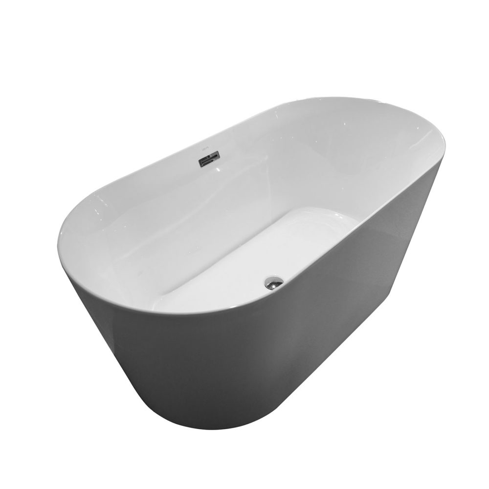 ARUVO™ MILA Acrylic Freestanding Bath L1700mm | Gloss White - Image 4