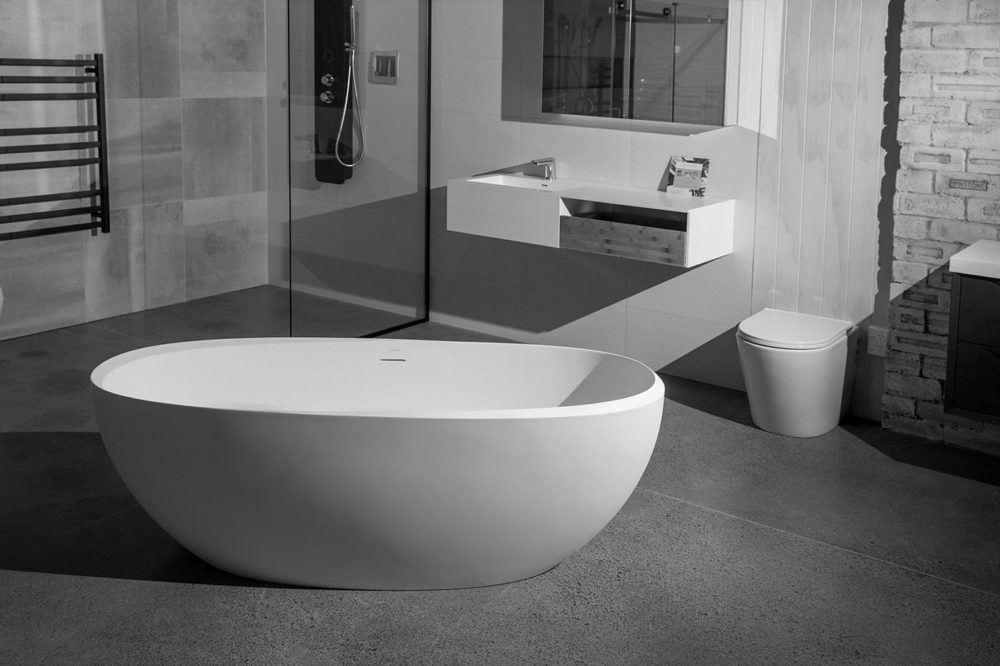 ARUVO™ RUBY Composite Stone Freestanding Bath L1600mm - Image 6