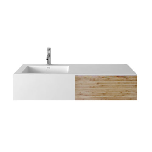 ARUVO™ CUBIC Composite Stone Wall-mounted Basin | W1200mm