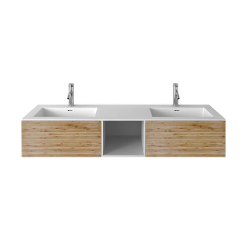ARUVO™ CUBIC Composite Stone Wall-mounted Basin | W1500mm