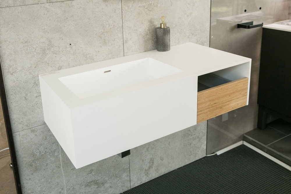 ARUVO™ CUBIC Composite Stone Wall-mounted Basin | W900mm