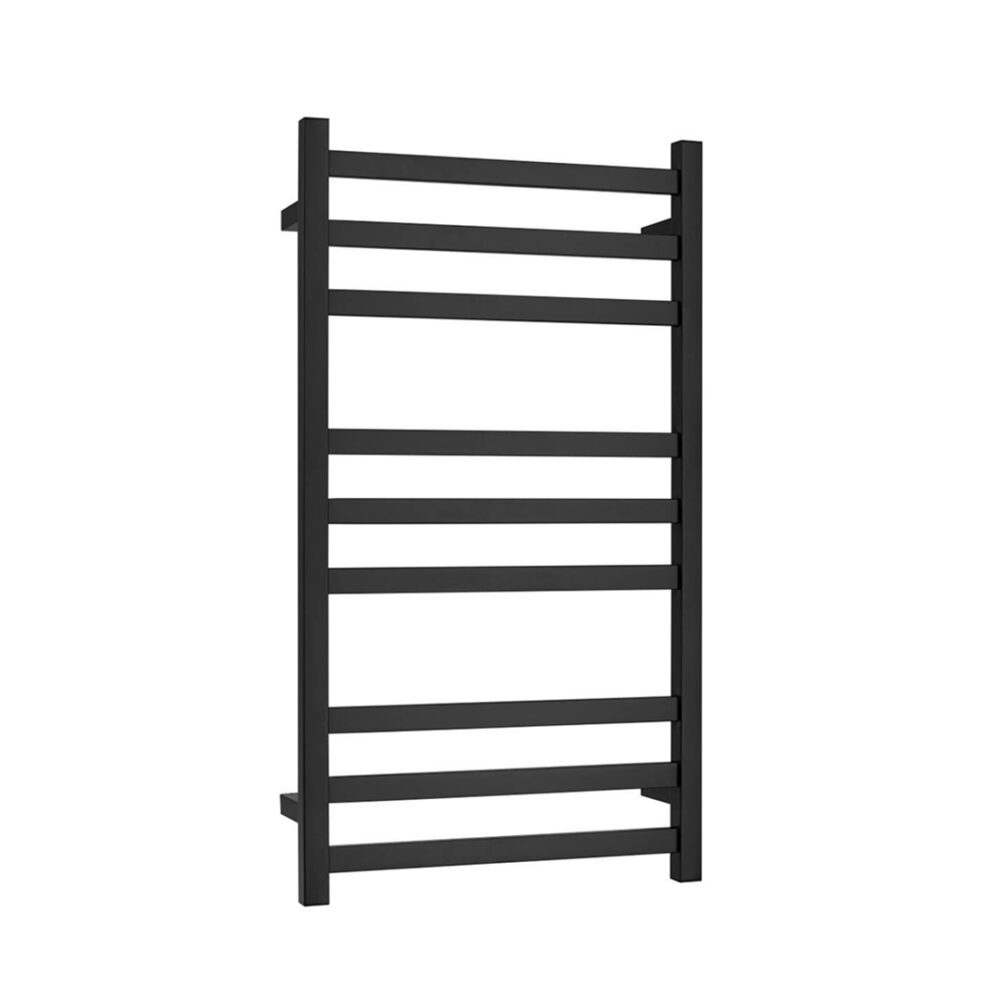 ARUVO™ EVOLVE Heated Towel Rail 9 Flat Square Bar W500 | Matte Black