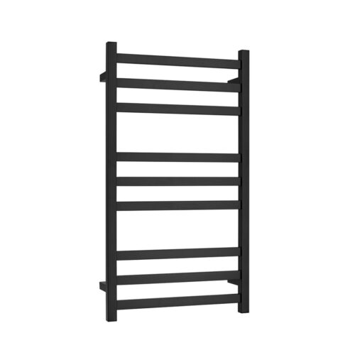 ARUVO™ EVOLVE Heated Towel Rail 9 Flat Square Bar W500 | Matte Black