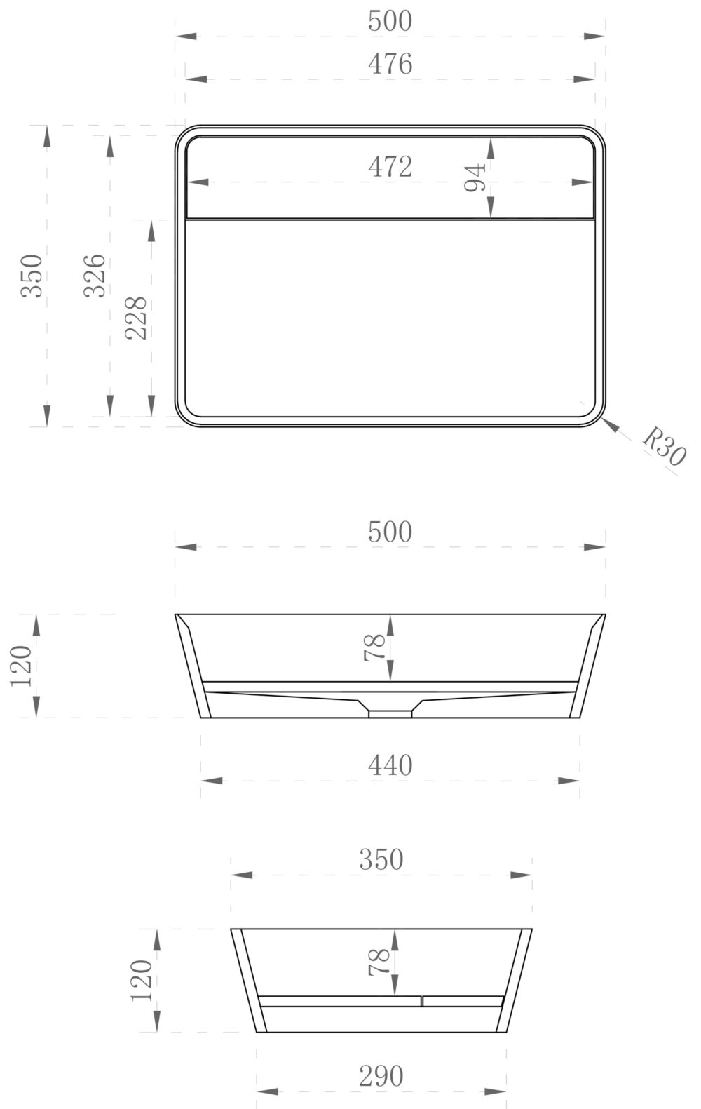 ARUVO™ FILIPPO Composite Stone Countertop Basin - Image 2