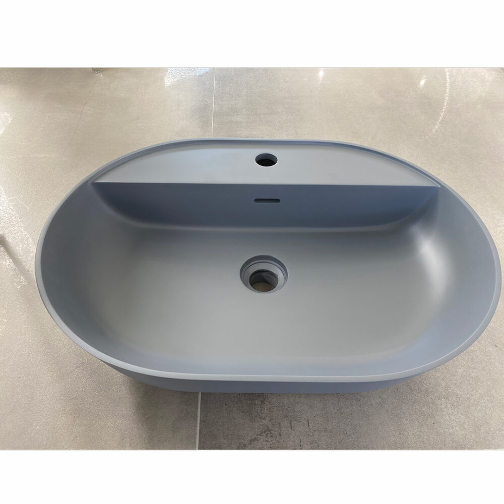ARUVO™ GELATO Composite Stone Countertop Basin | Matte Grey - Image 3
