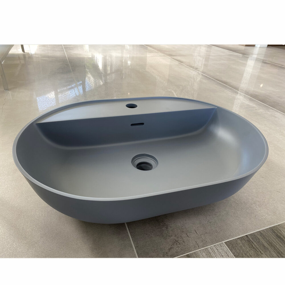 ARUVO™ GELATO Composite Stone Countertop Basin | Matte Grey - Image 2