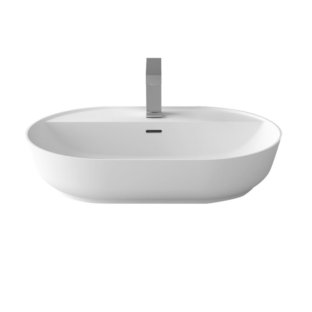 ARUVO™ GELATO Composite Stone Countertop Basin | Matte White