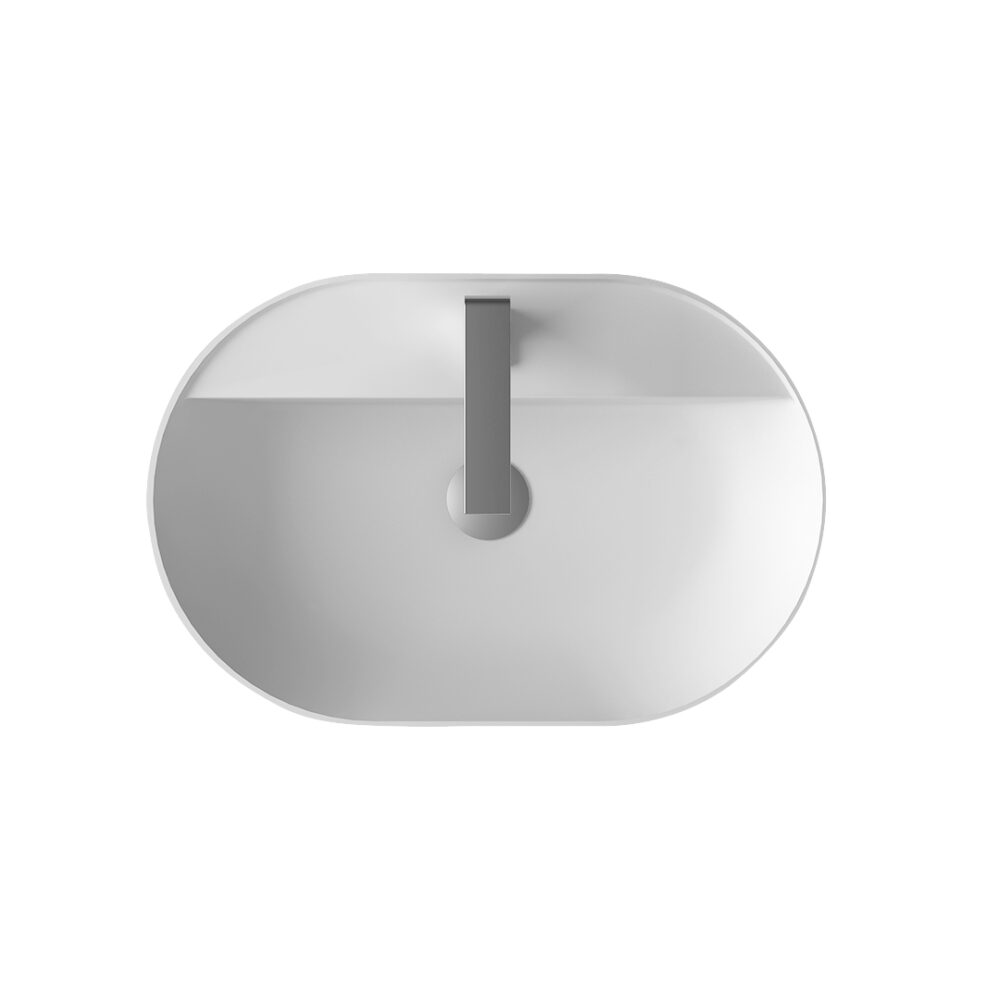 ARUVO™ GELATO Composite Stone Countertop Basin | Matte White - Image 2