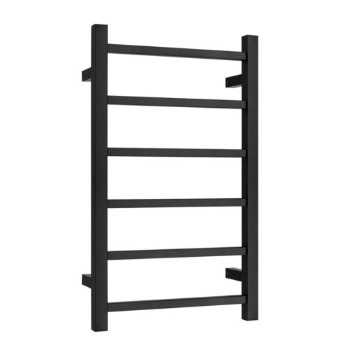 ARUVO™ URBANE Heated Towel Rail 6 Square Bar W400 | Matte Black
