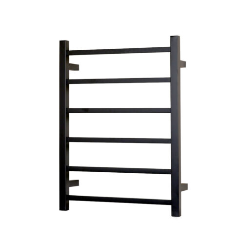 ARUVO™ URBANE Heated Towel Rail 6 Square Bar W500 | Matte Black