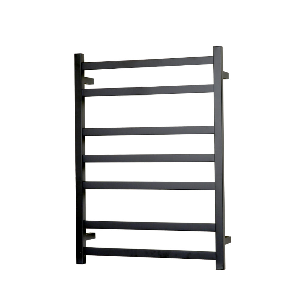 ARUVO™ EVOLVE Heated Towel Rail 7 Flat Square Bar W600 | Matte Black