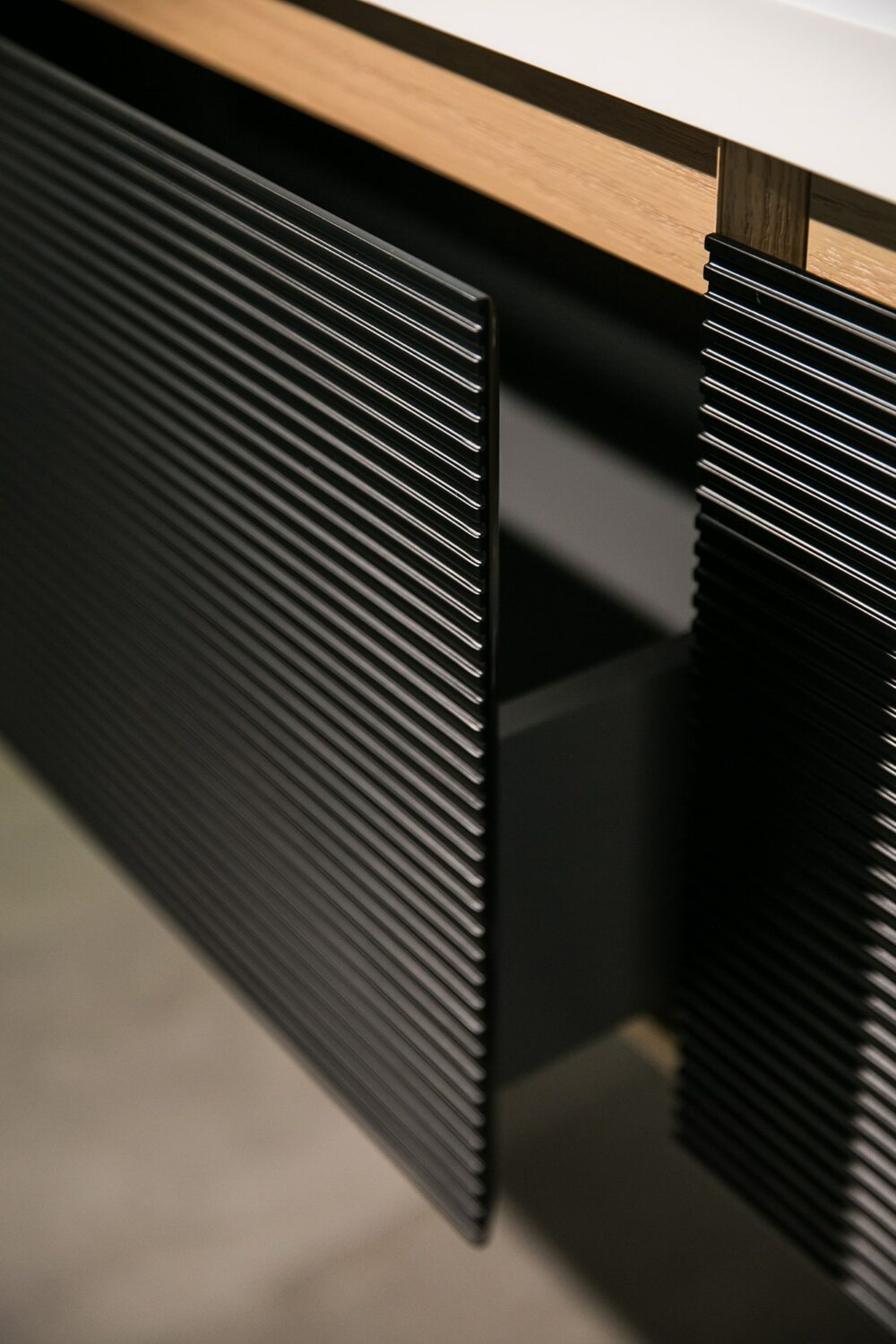 ARUVO™ BECA Collection Plywood Vanity Matte Black & Oak W1800mm | Basin Options - Image 5