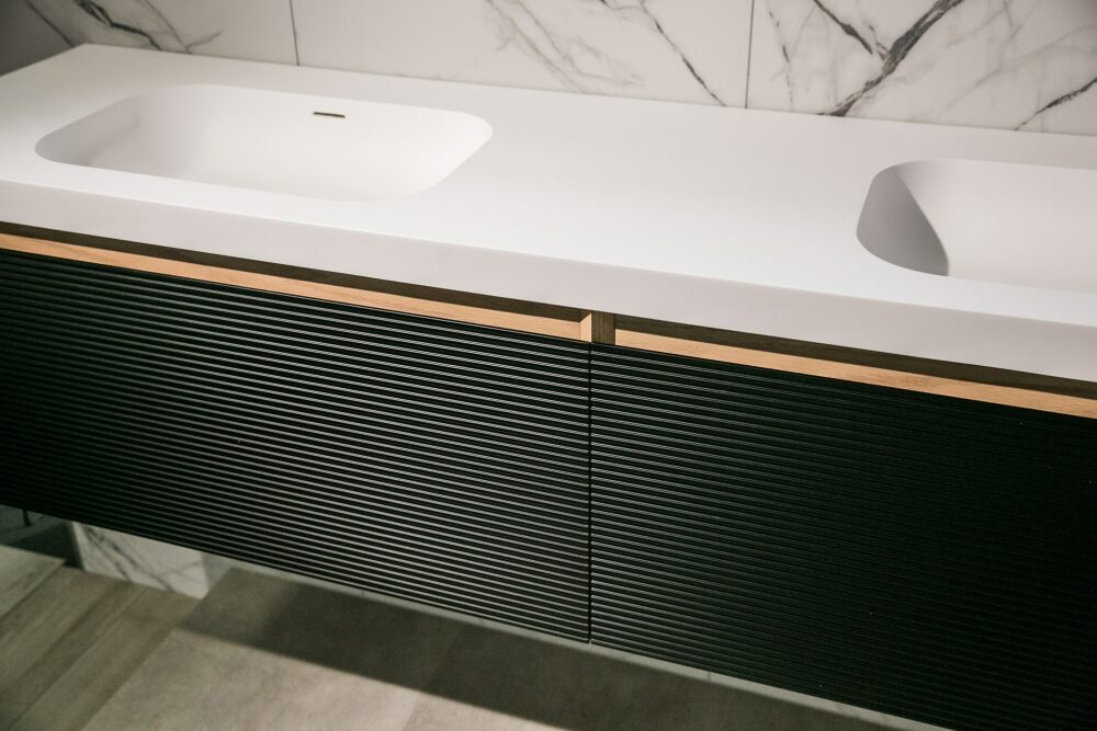 ARUVO™ BECA Collection Plywood Vanity Matte Black & Oak W1800mm | Basin Options - Image 7