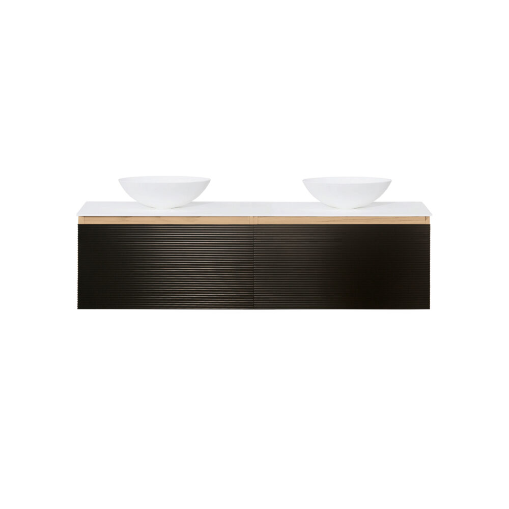 ARUVO™ BECA Collection Plywood Vanity Matte Black & Oak W1800mm | Basin Options - Image 10