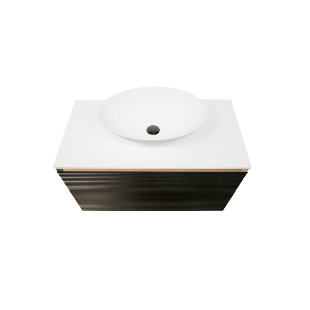 ARUVO™ BECA Collection Plywood Vanity Matte Black & Oak W900mm | Basin Options - Image 12