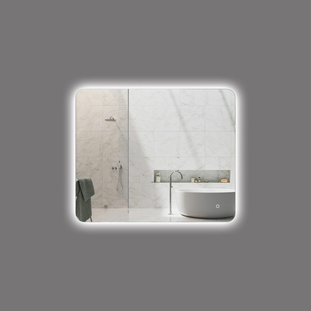ARUVO™ AMBIANCE Frameless Backlit Rectangle Mirror w/ Led Light & Demister - Image 3