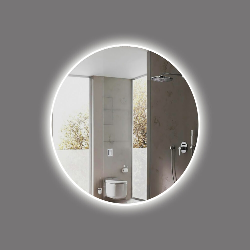 ARUVO™ AMBIANCE Frameless Backlit Round Mirror w/ Led Light & Demister - Image 11