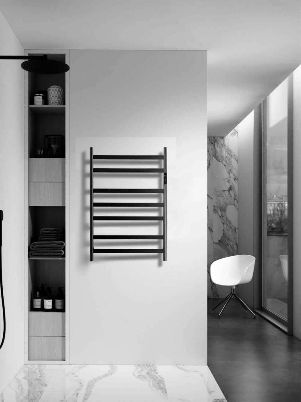 ARUVO™ AMAIA Innovative Heated Towel Rail 5 Bar with Timer and Temperature Setting | Brushed Gunmetal - Image 2