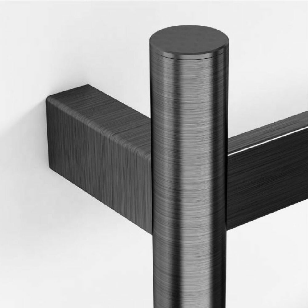 ARUVO™ AMAIA Innovative Heated Towel Rail 5 Bar with Timer and Temperature Setting | Brushed Gunmetal - Image 3
