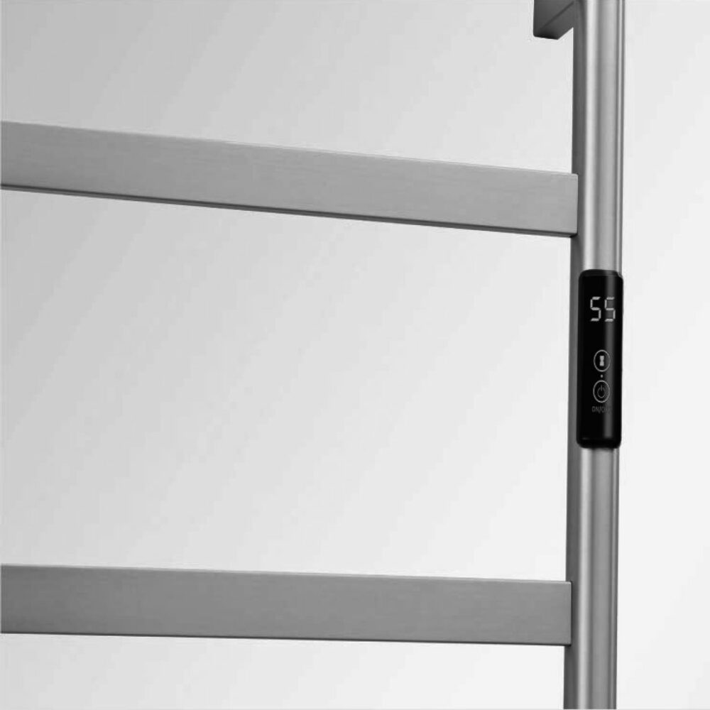 ARUVO™ AMAIA Innovative Heated Towel Rail 5 Bar with Timer and Temperature Setting | Brushed Nickel - Image 2