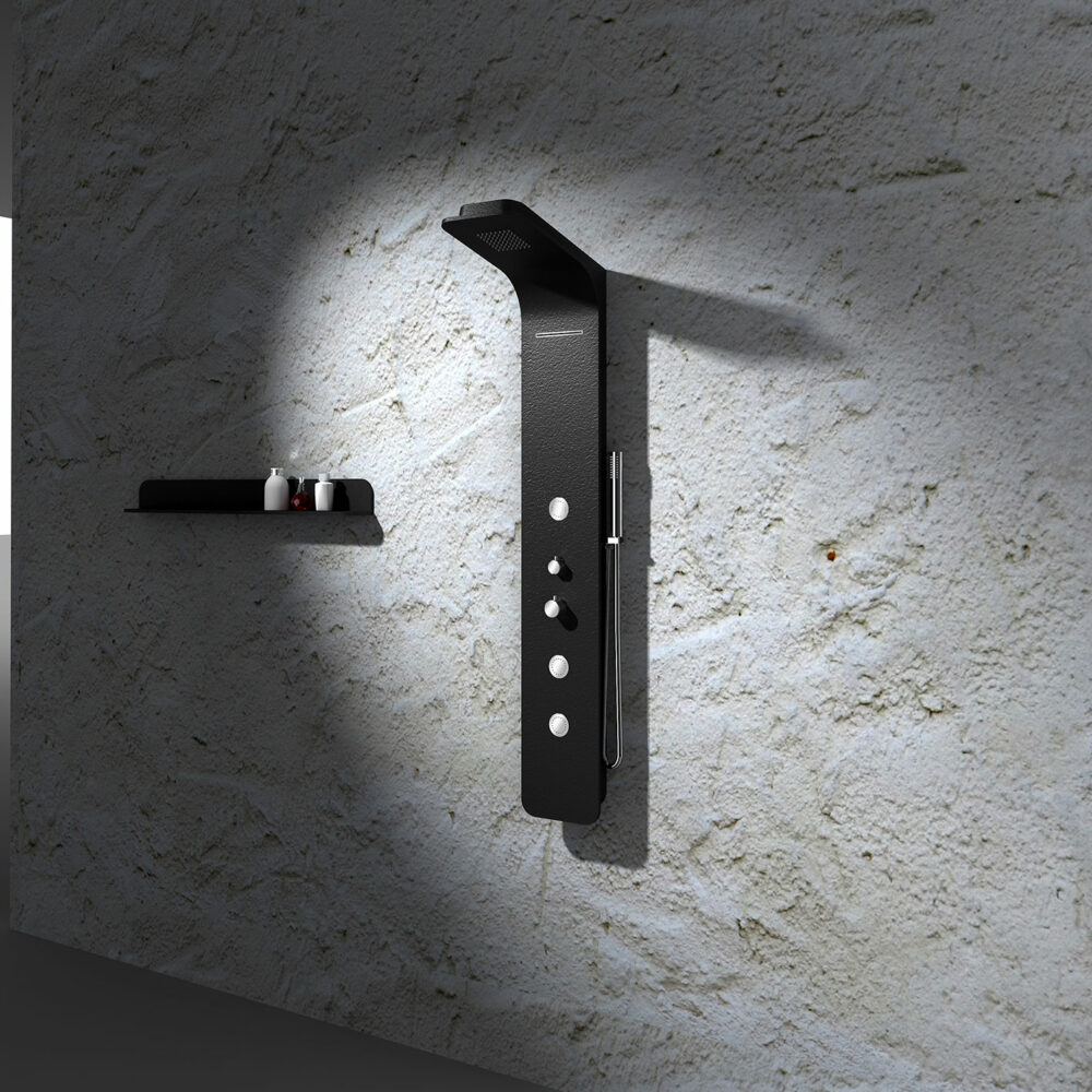 LUXE Composite Stone Shower Unit | Matte Black