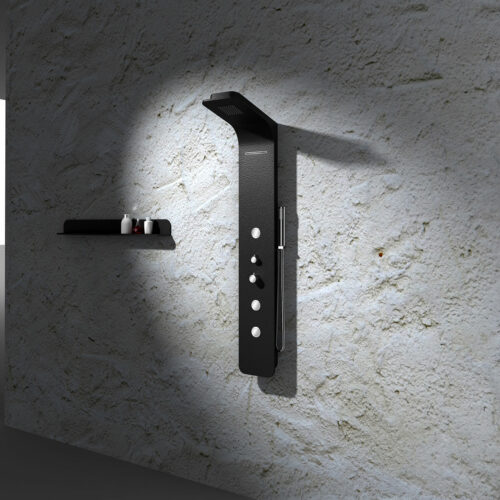 LUXE Composite Stone Shower Unit | Matte Black
