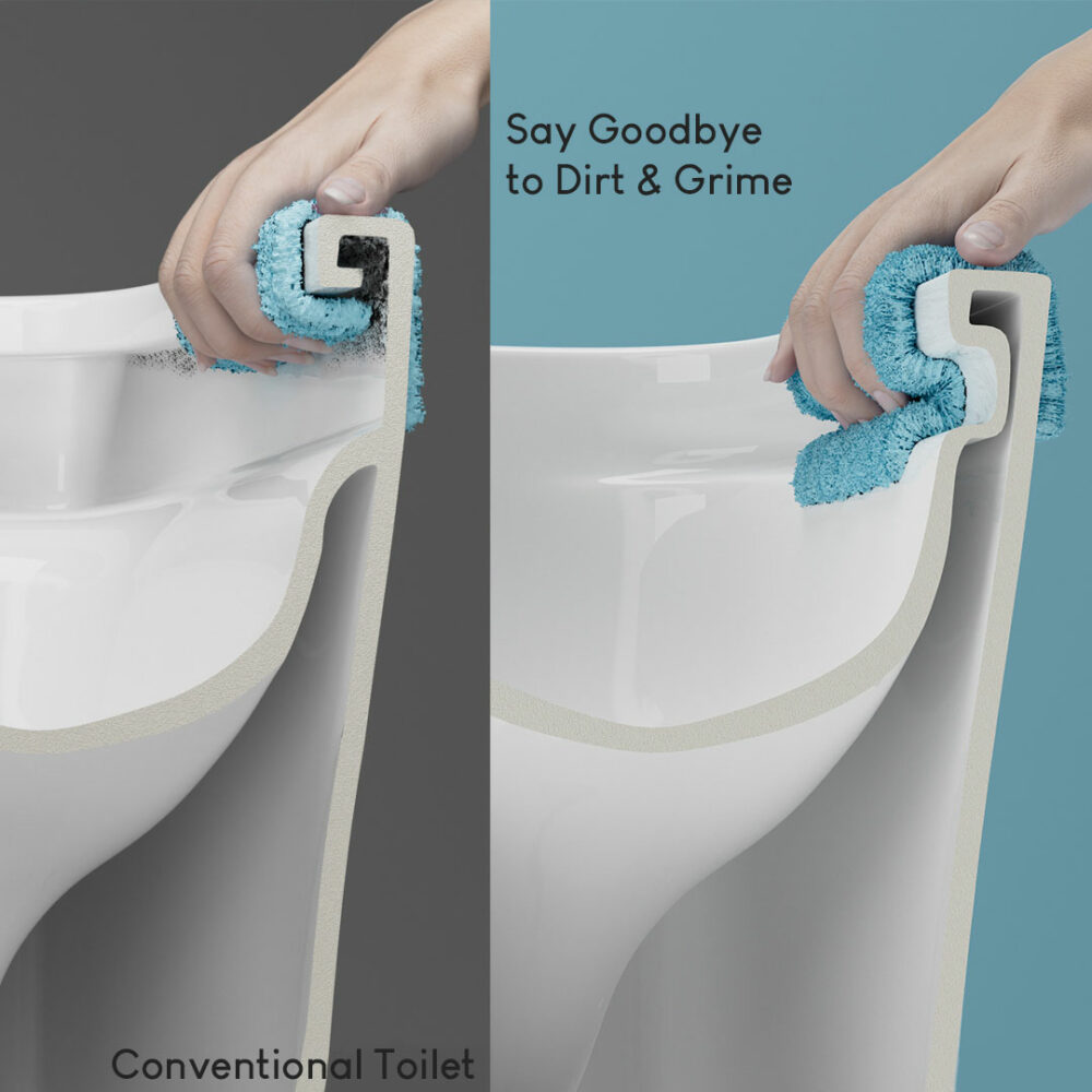ARUVO™ StreamFLOW® Rimless Aeron X1 BTW Toilet Suite | Matte White - Image 10