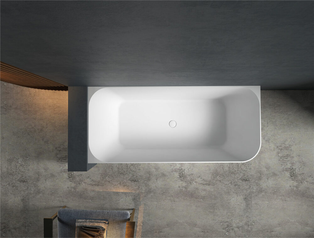 ARUVO™ SKAGEN Back to Corner Acrylic Freestanding Bath | Finish Options - Image 3