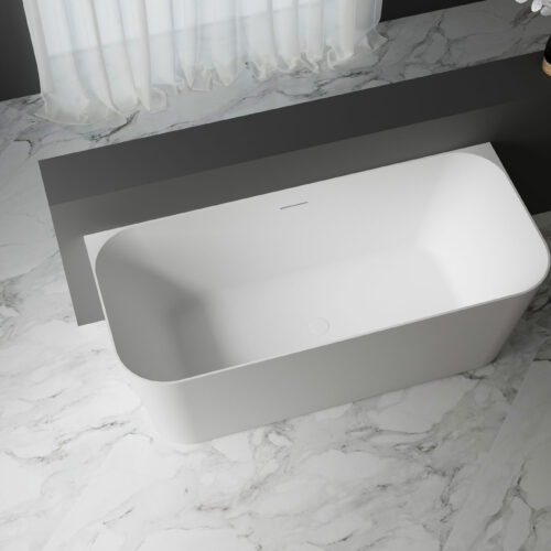 ARUVO™ SKAGEN EDGE Back to Wall Acrylic Freestanding Bath | Finish Options