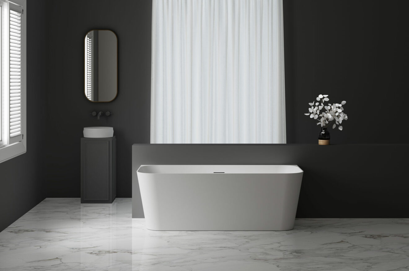 SKAGEN EDGE Back to Wall Acrylic Freestanding Bath | Finish Options ...