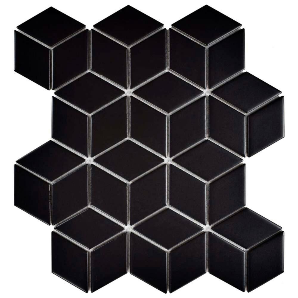 Cube Matt Black Mosaic Sheet 300x260 | 3D4804 - Image 2