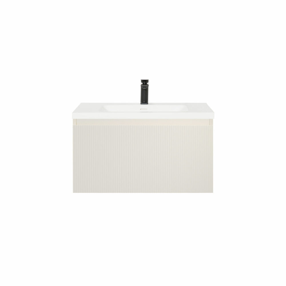 ARUVO™ BECA Collection Plywood Vanity Powder White W750mm | Basin Options