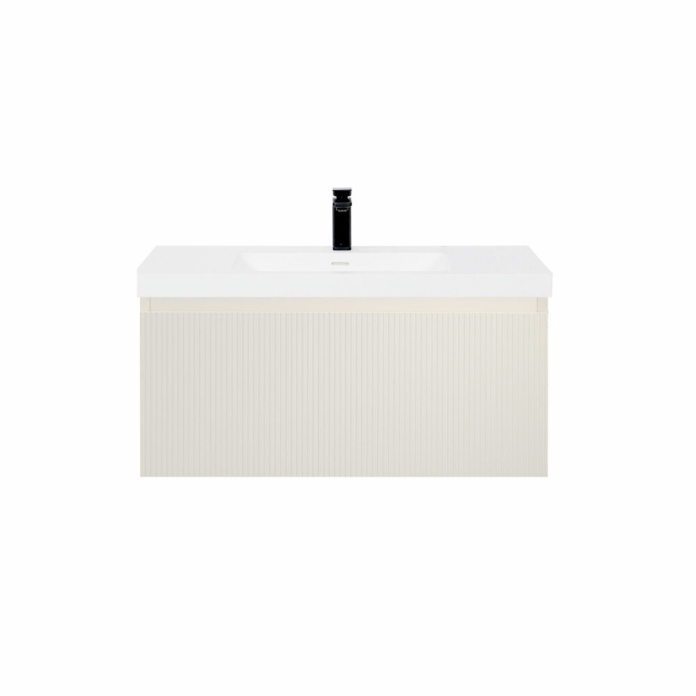 ARUVO™ BECA Collection Plywood Vanity Powder White W900mm | Basin Options - Image 8
