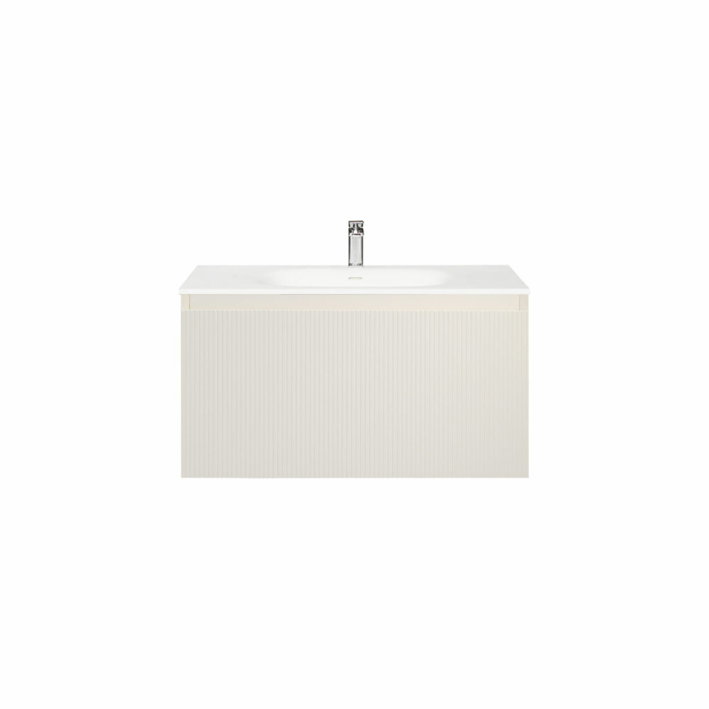 ARUVO™ BECA Collection Plywood Vanity Powder White W750mm | Basin Options - Image 6