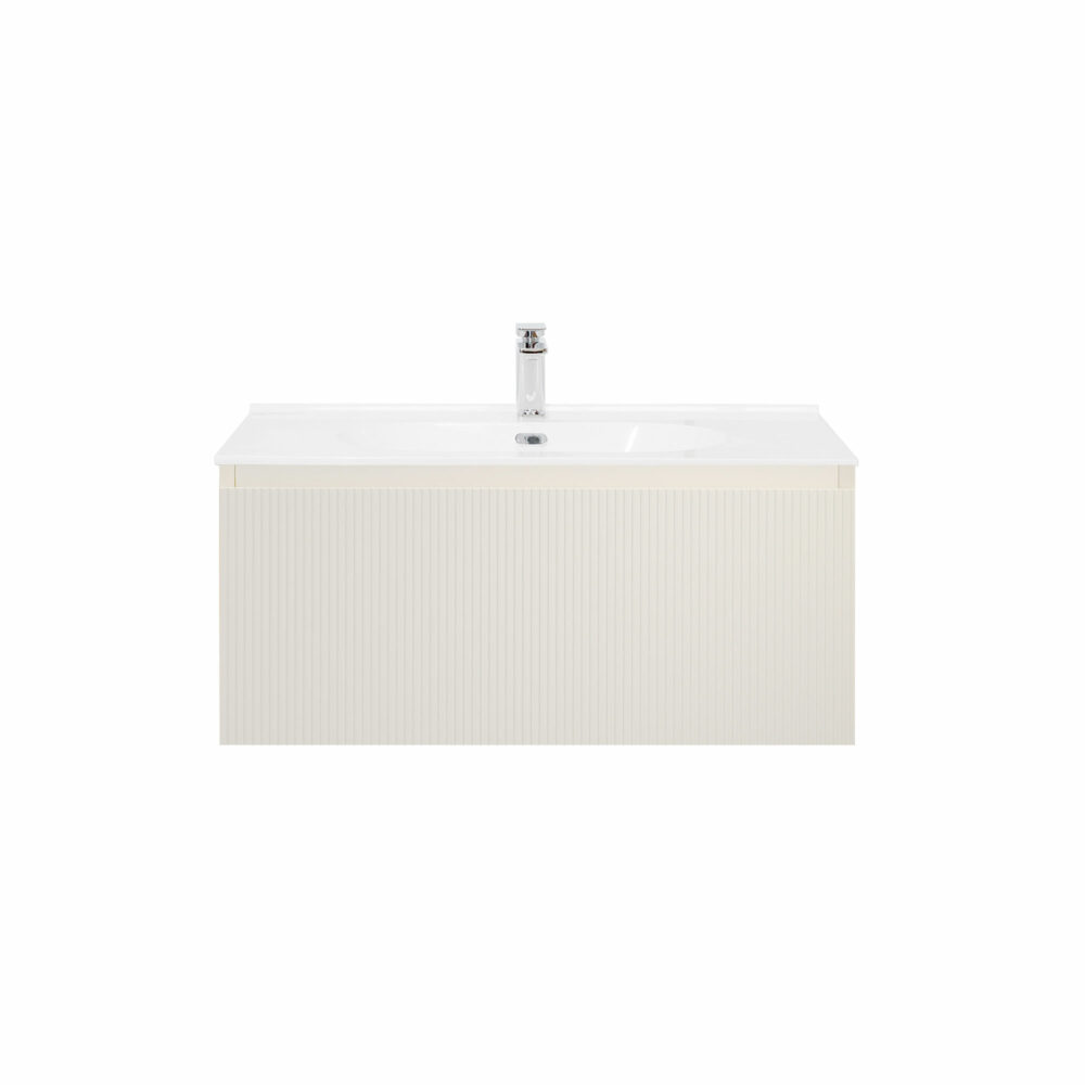 ARUVO™ BECA Collection Plywood Vanity Powder White W900mm | Basin Options - Image 5