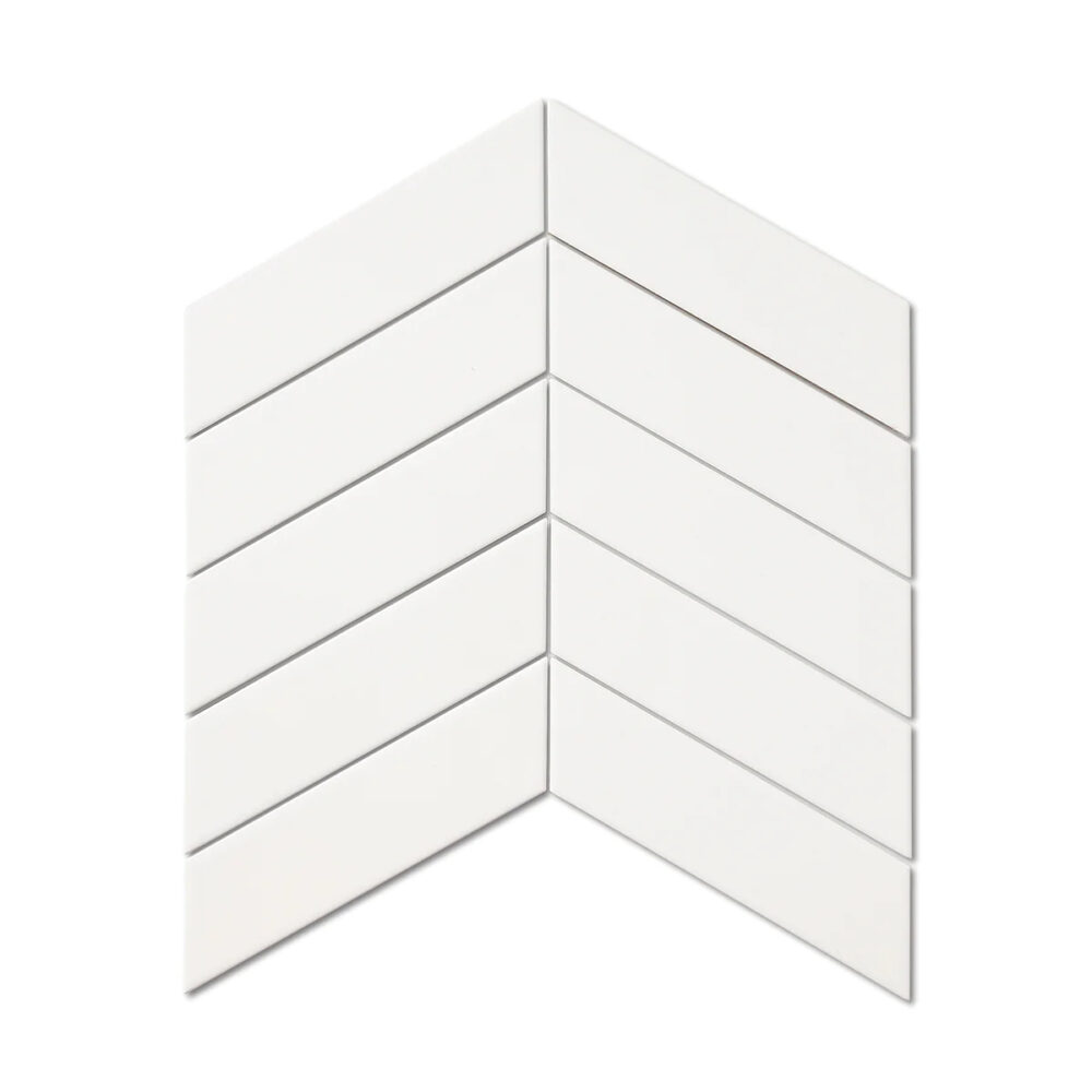 Chevron Pearl Matte Mosaic Sheet 318x224 | SZ007 - Image 3