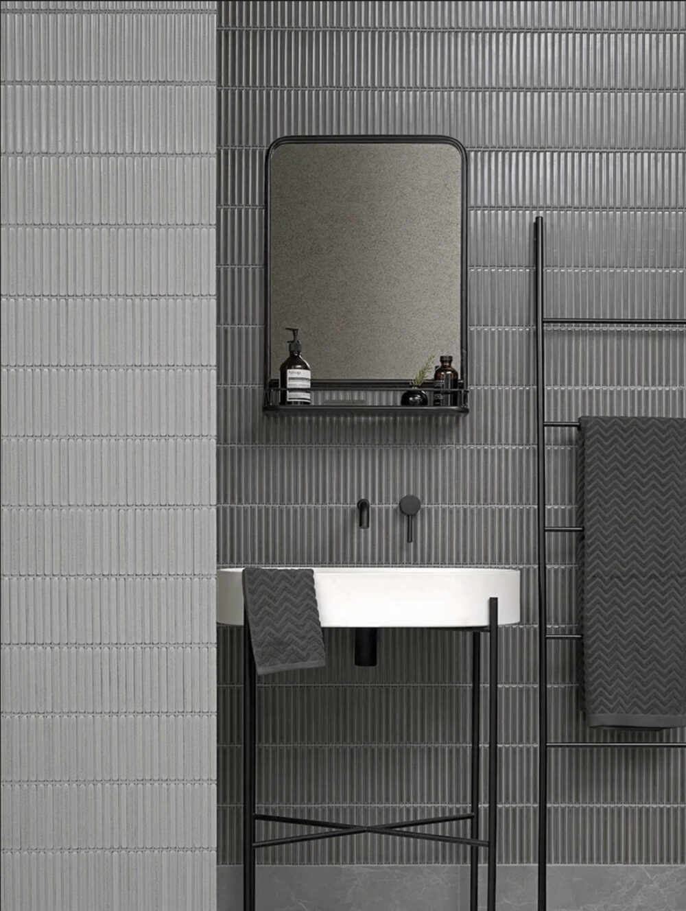 Imari Glazed Speckle Grey Kitkat Mosaic Sheet 300x300 | Y15FW23