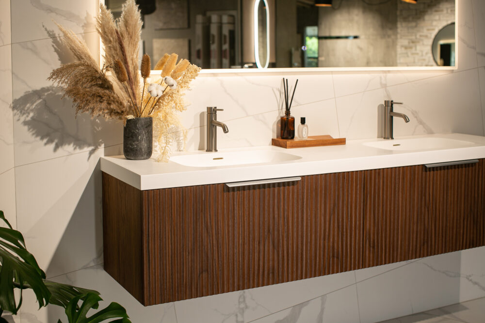 ARUVO™ ROMEO Collection Plywood Vanity Rich Walnut W1800mm | Basin Options