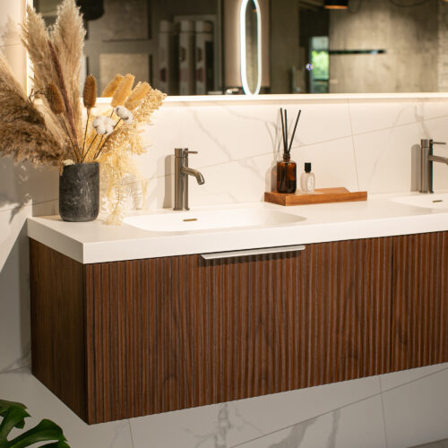 ARUVO™ ROMEO Collection Plywood Vanity Rich Walnut W1800mm | Basin Options