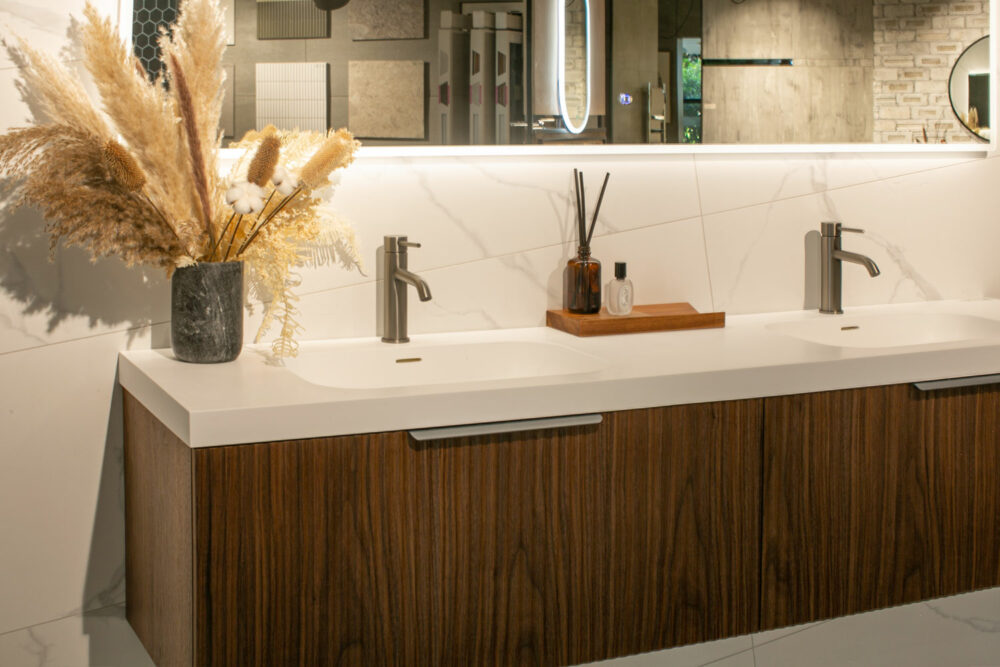 ARUVO™ ROMEO Collection Plywood Vanity Rich Walnut W1500mm | Basin Options - Image 2