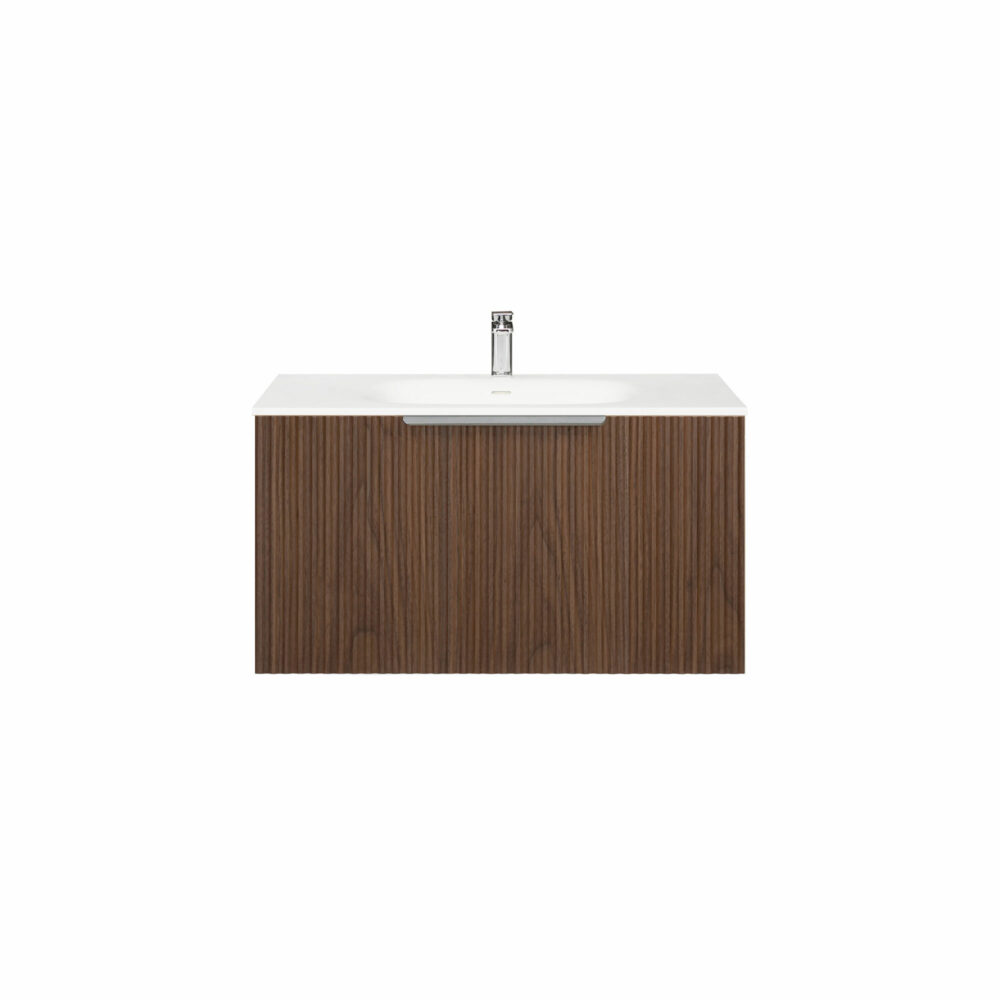 ARUVO™ ROMEO Collection Plywood Vanity Rich Walnut W750mm | Basin Options