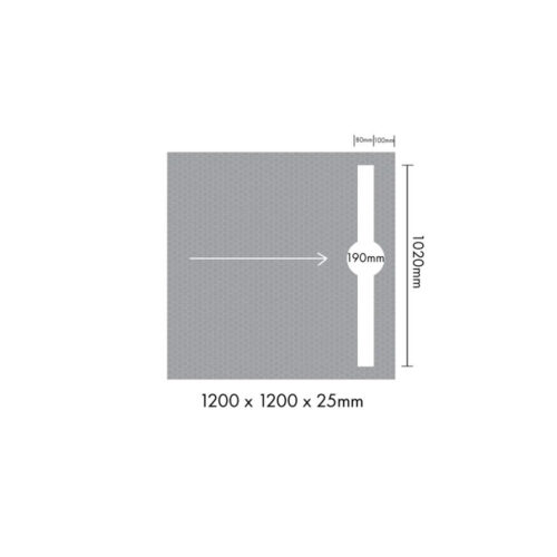 MARMOX Ready to Tile Over Shower Base 1.2mx1.2m | Trough Drain Traverse