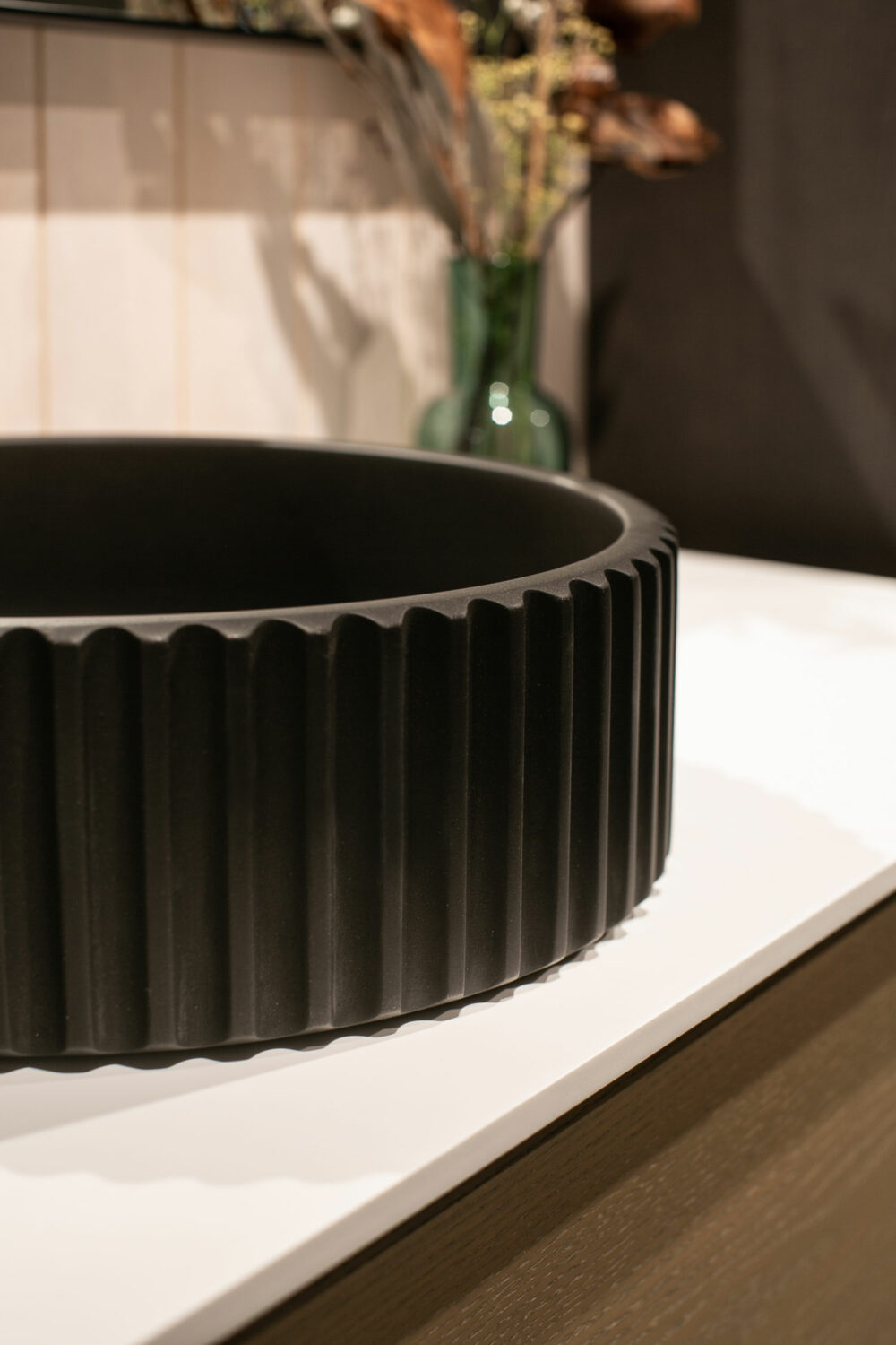 ARUVO™ PLINTH Concrete Countertop Basin | Matte Black - Image 3