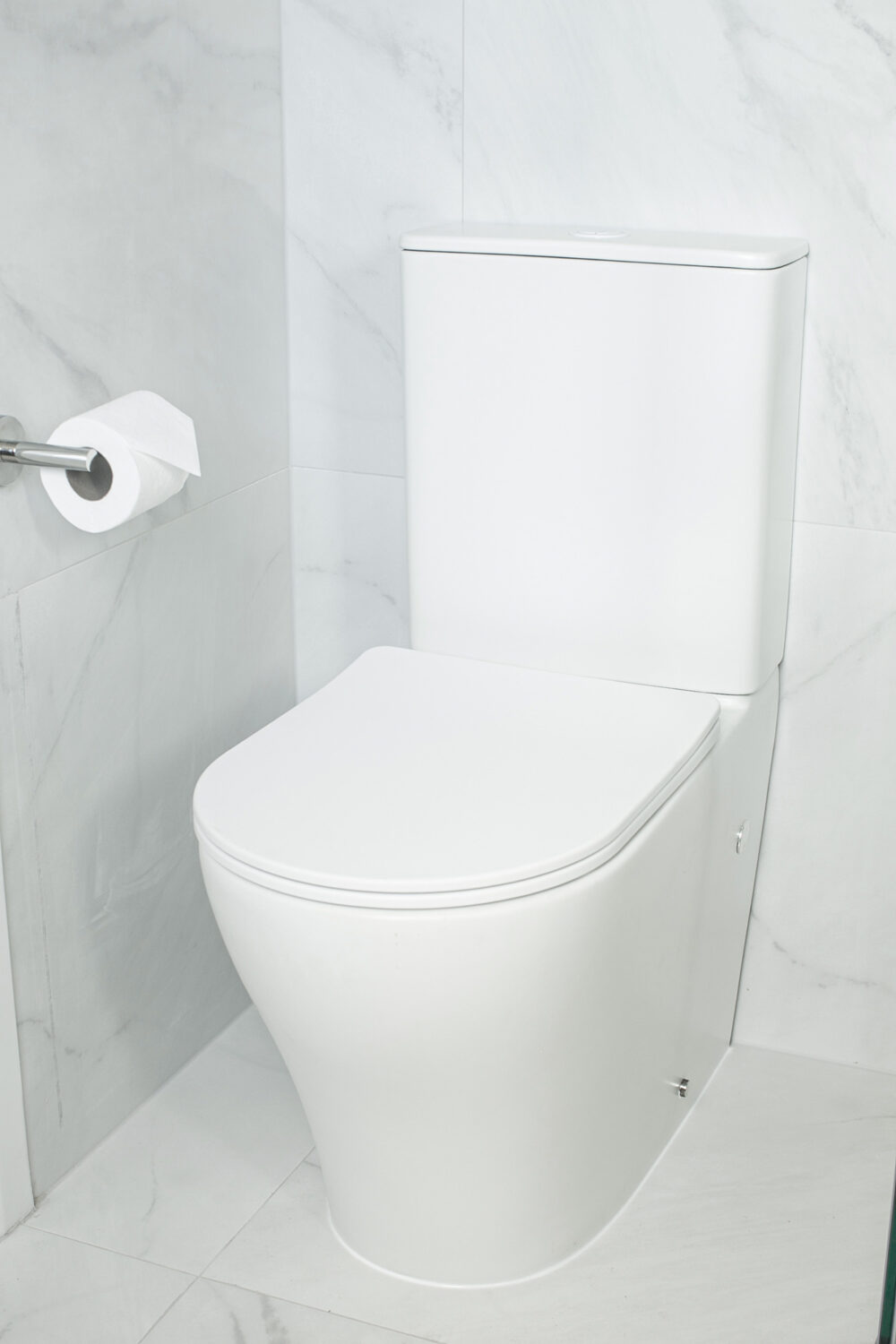 ARUVO™ VortekCLEAN® Rimfree Duron T1 BTW Toilet Suite | Matte White